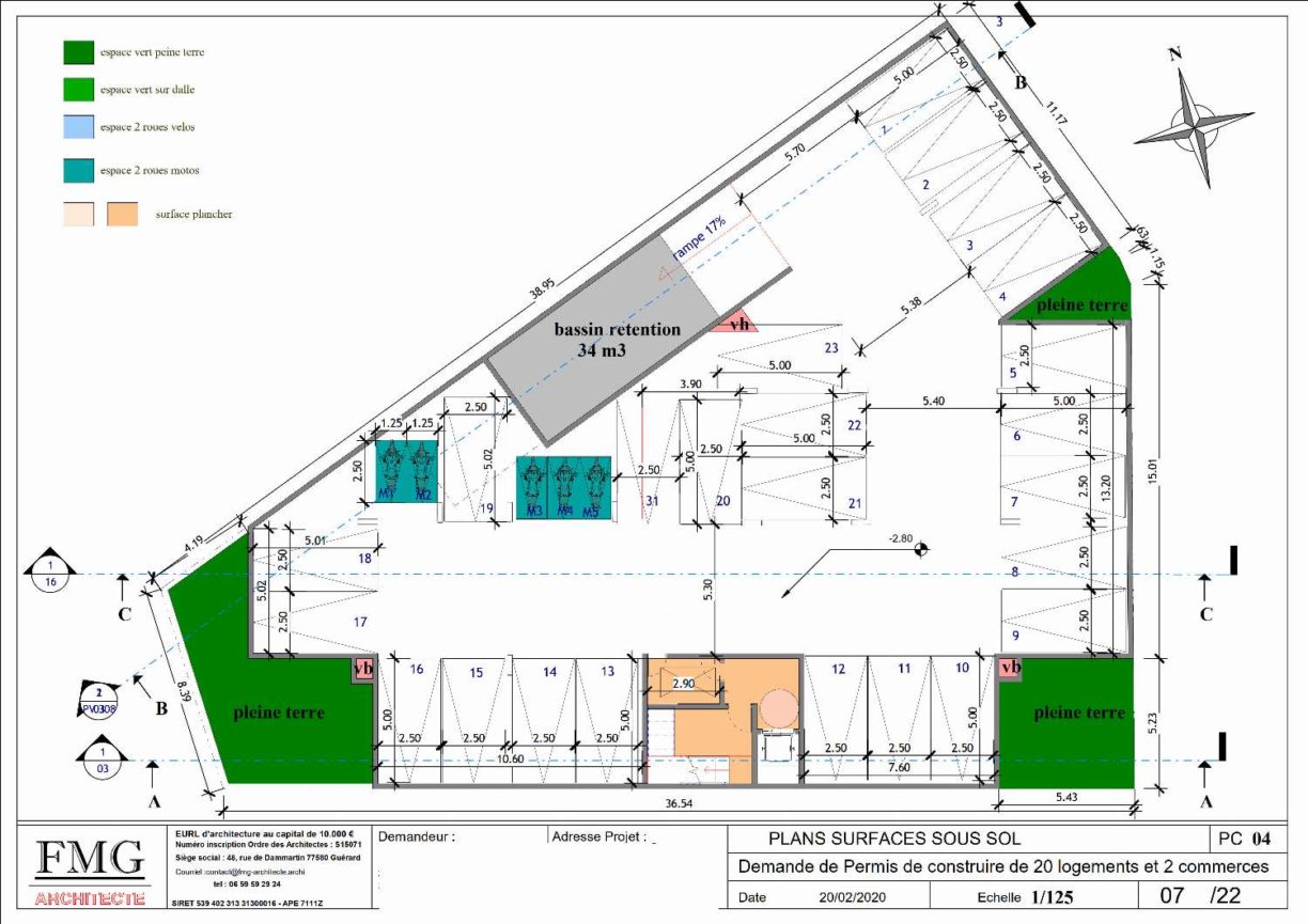 IMMEUBLE A SAINTES GENEVIEVES DES BOIS - Plan Sous Sol