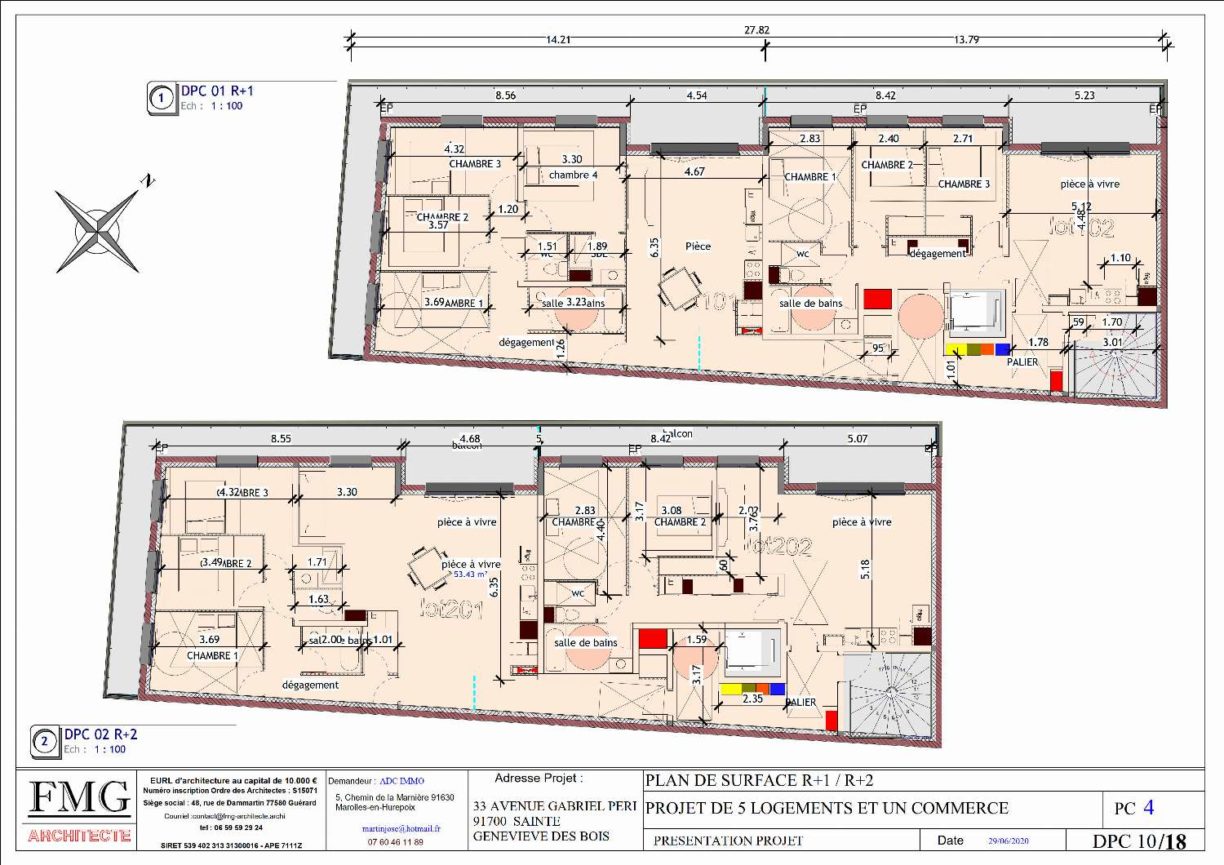 IMMEUBLE A SAINTES GENEVIEVES DES BOIS - Plans